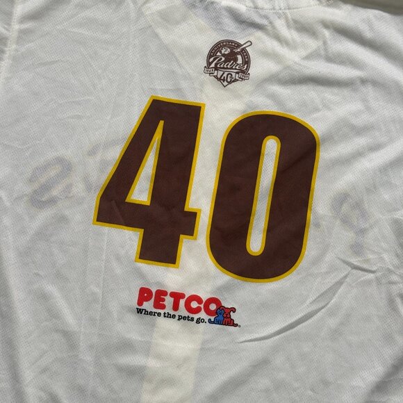 San Diego Padres 40th Anniversary 2009 Pet Co Sga Button Down Cream Jersey XL - Picture 12 of 14